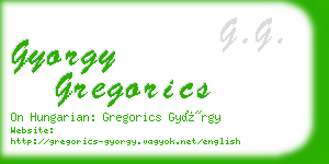 gyorgy gregorics business card